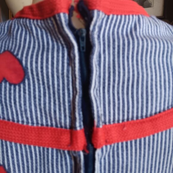 Vintage Small Mini Dress 1970's 1of1 Handmade Sleeveless Heart Love Stretch Thic - Picture 5 of 7